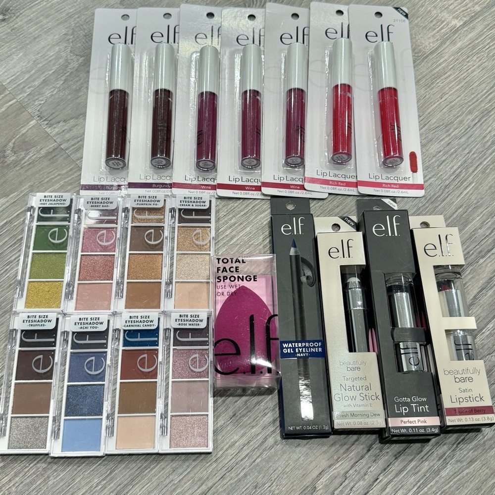 e.l.f. Makeup Bundle elf (eyeshadows palette, sponge, lipsticks, eyeliner) - Picture 1 of 1